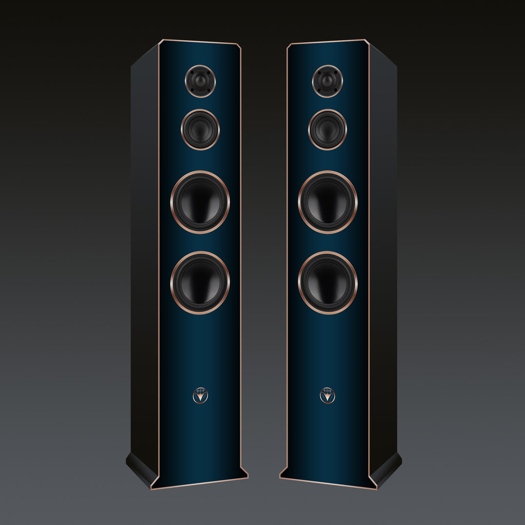 Hochwertige Hi-Fi Standlausprecher schlankes Design 120 Watt RMS 8 Ohm/Box
