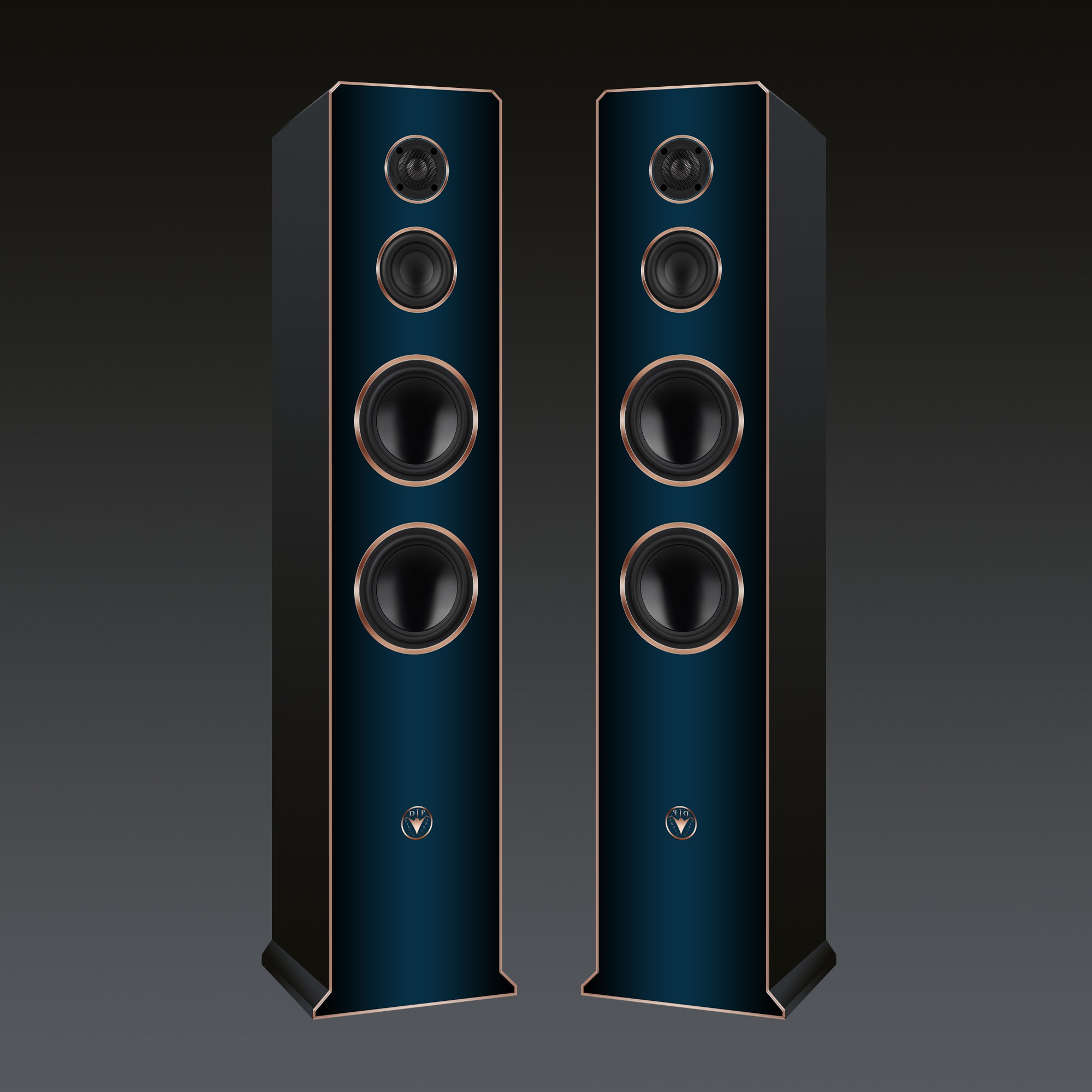 Hochwertige Hi-Fi Standlausprecher schlankes Design 120 Watt RMS 8 Ohm/Box