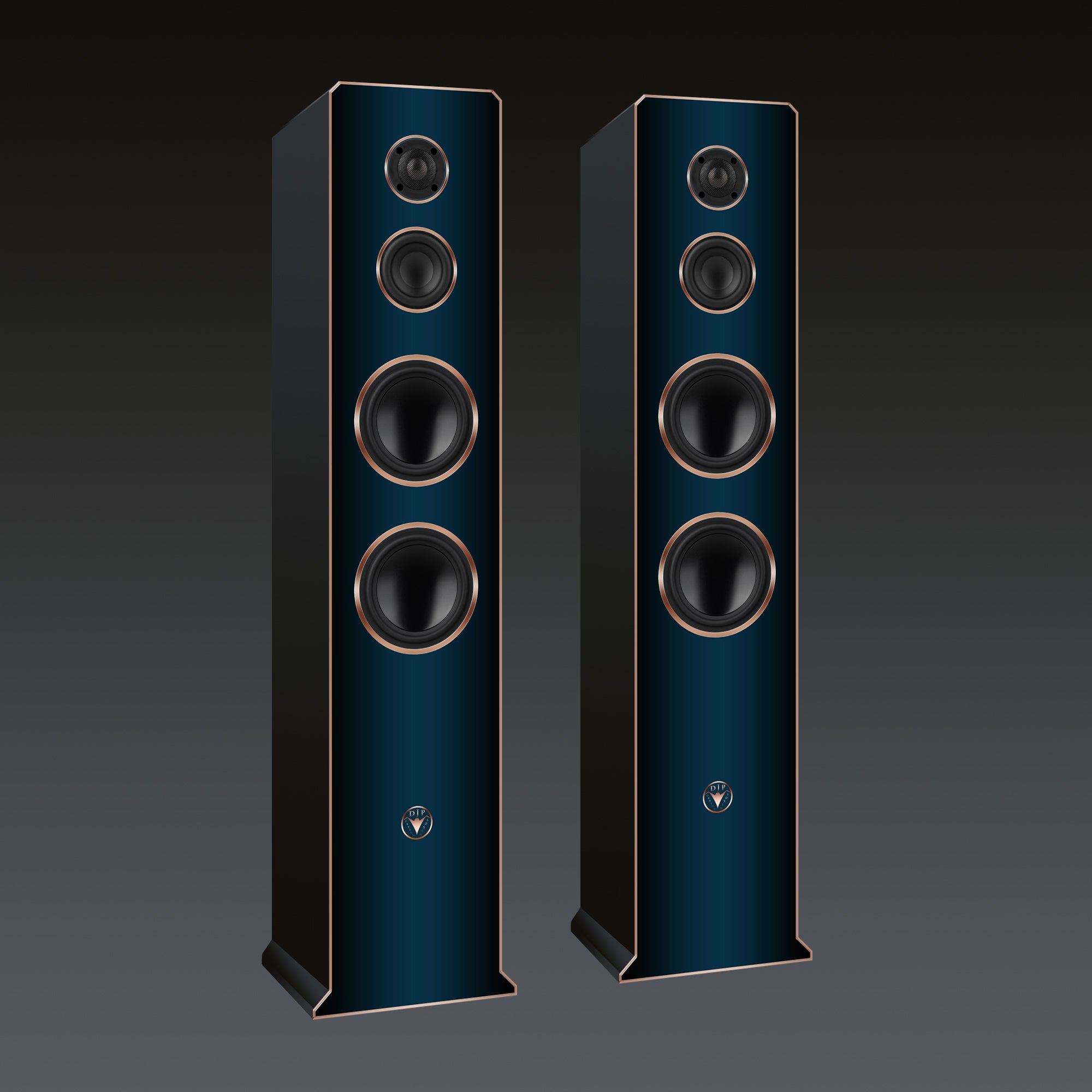 Hochwertige Hi-Fi Standlausprecher schlankes Design 120 Watt RMS 8 Ohm/Box