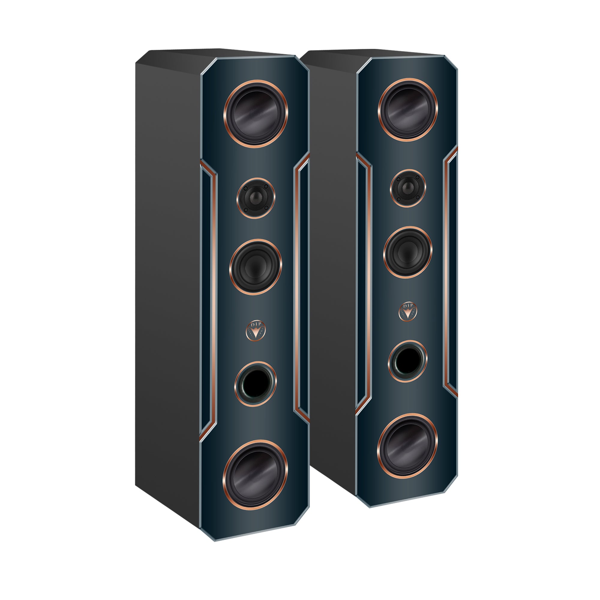 Hi-Fi 3-Way Floorstanding Speaker Slim Design 100 Watt RMS 8 Ohm/Speaker