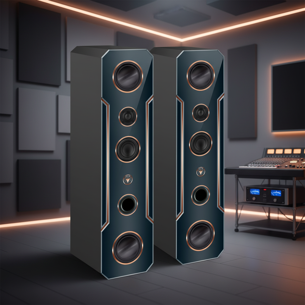 Hi-Fi 3-Wege Standlautsprecher schlankes Design 100 Watt RMS 8 Ohm/Box