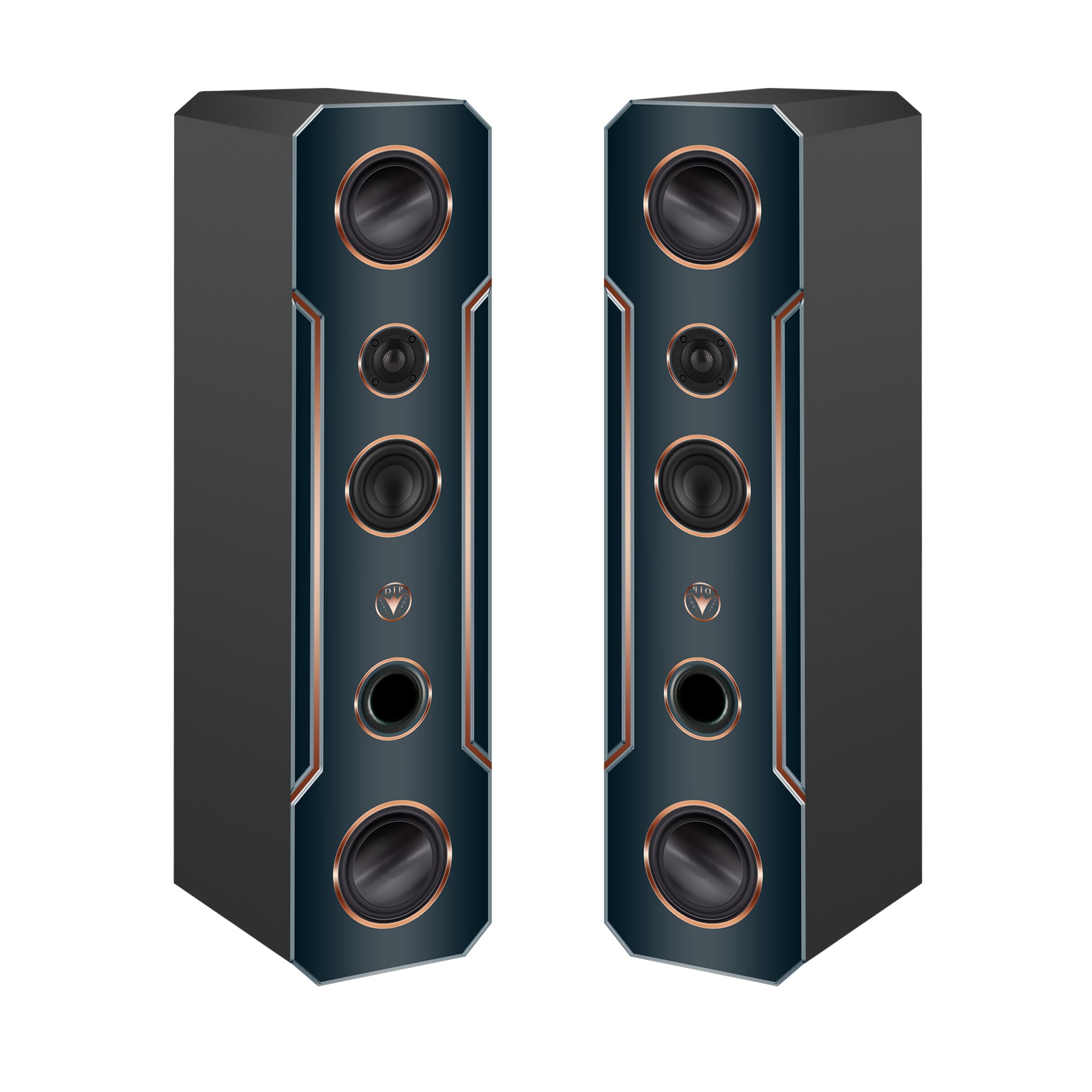 Hi-Fi 3-Wege Standlautsprecher schlankes Design 100 Watt RMS 8 Ohm/Box