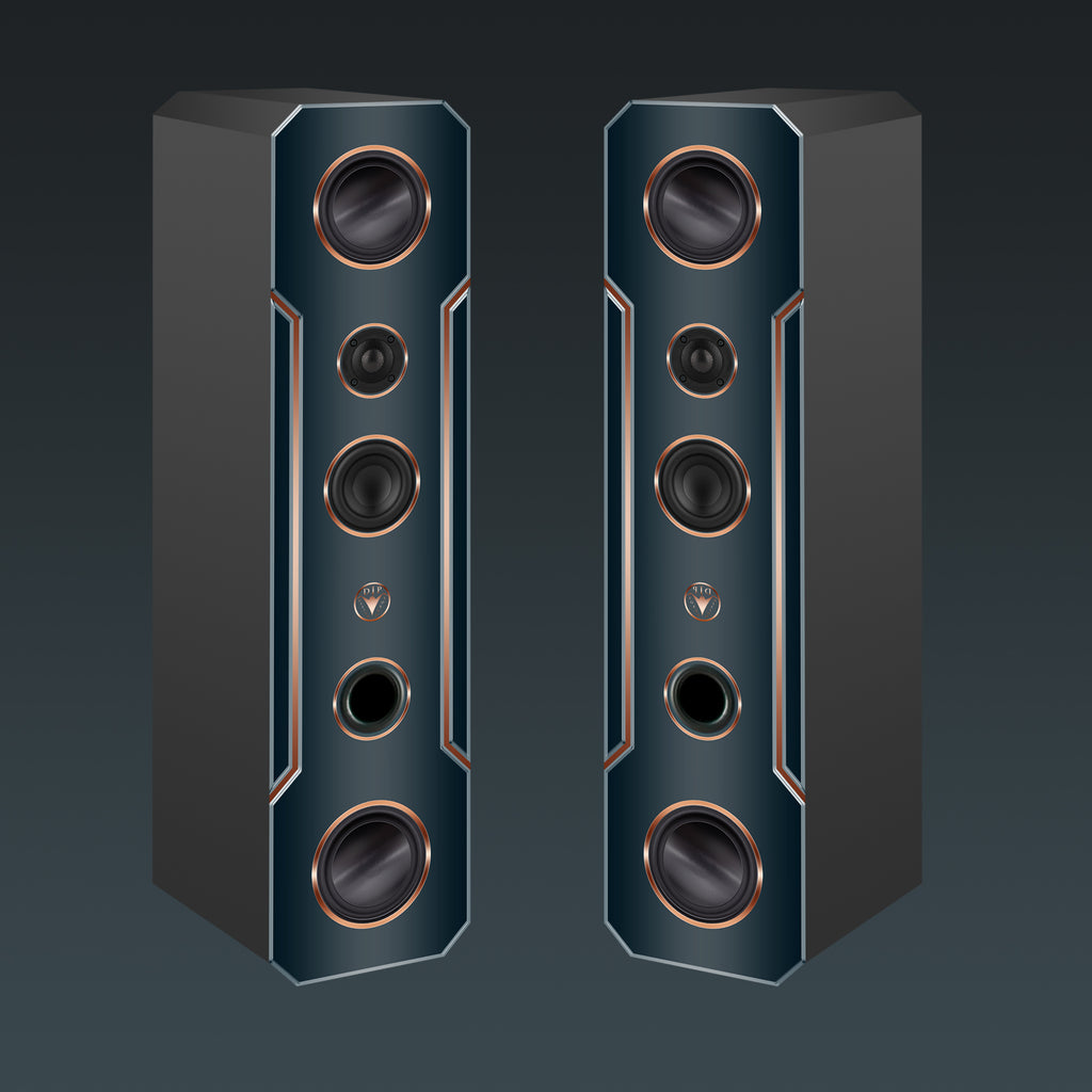 Hi-Fi 3-Wege Standlautsprecher schlankes Design 100 Watt RMS 8 Ohm/Box