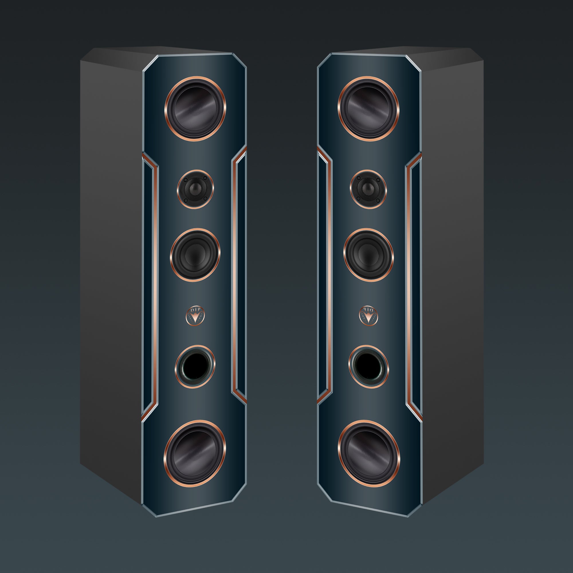 Hi-Fi 3-Wege Standlautsprecher schlankes Design 100 Watt RMS 8 Ohm/Box