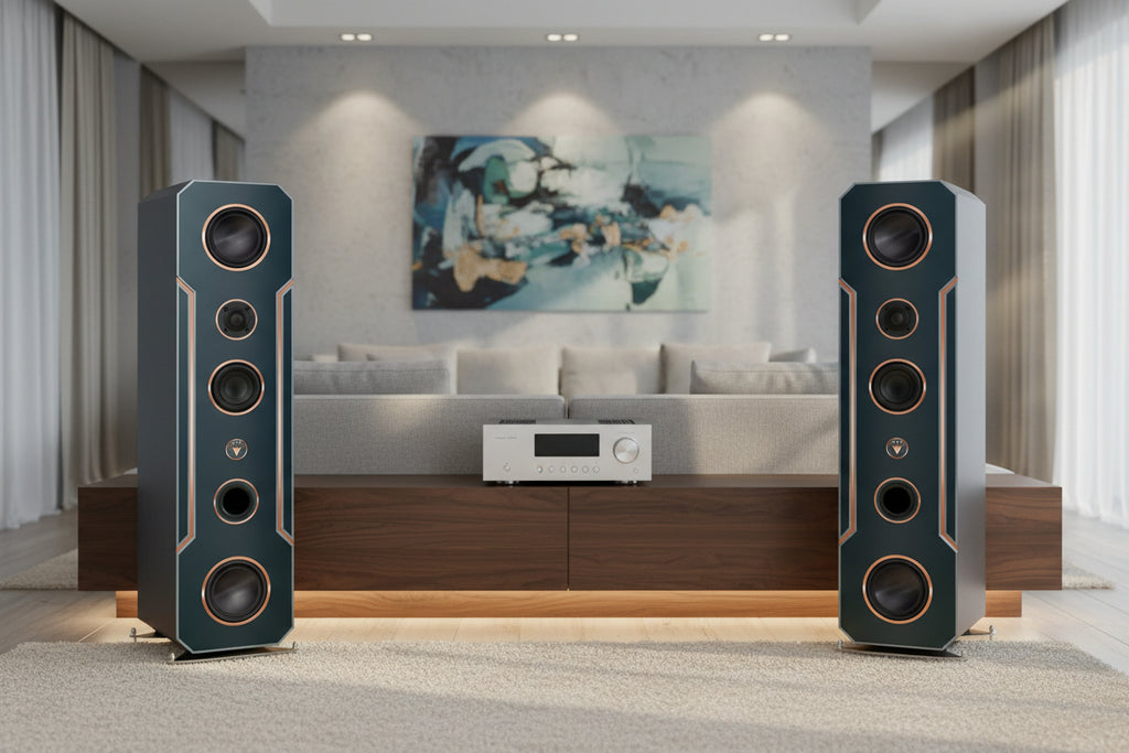 Hi-Fi 3-Wege Standlautsprecher schlankes Design 100 Watt RMS 8 Ohm/Box