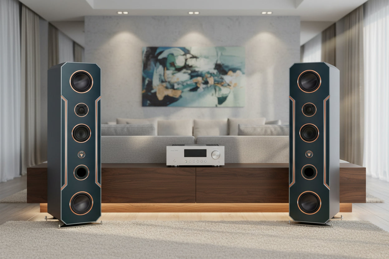 Hi-Fi 3-Wege Standlautsprecher schlankes Design 100 Watt RMS 8 Ohm/Box