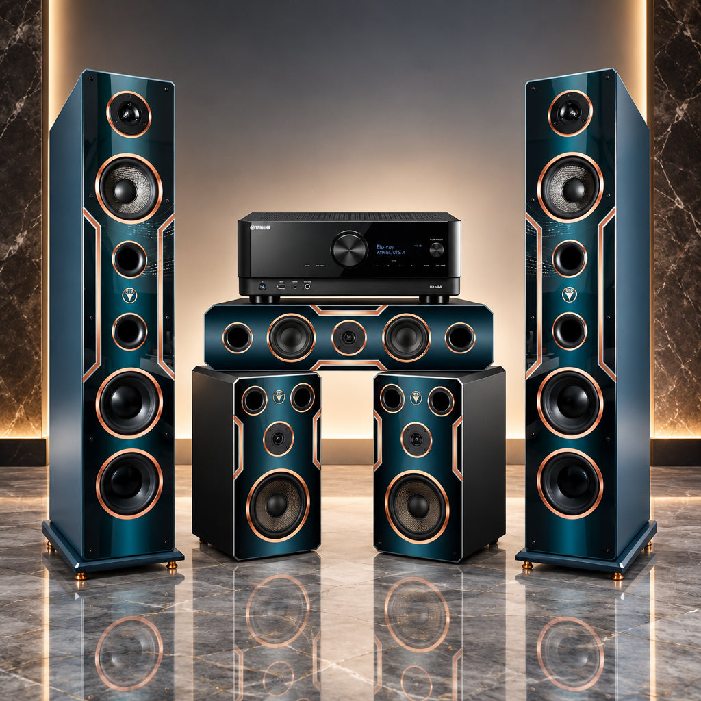 DJP komplette Surroundanlage mit   Yamaha 5.1 AV Receiver