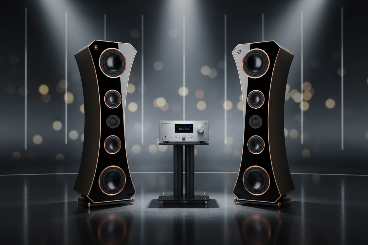 High-End Hi-Fi Design Floorstanding Loudspeaker 210 Watts RMS 8 Ohm/Speaker