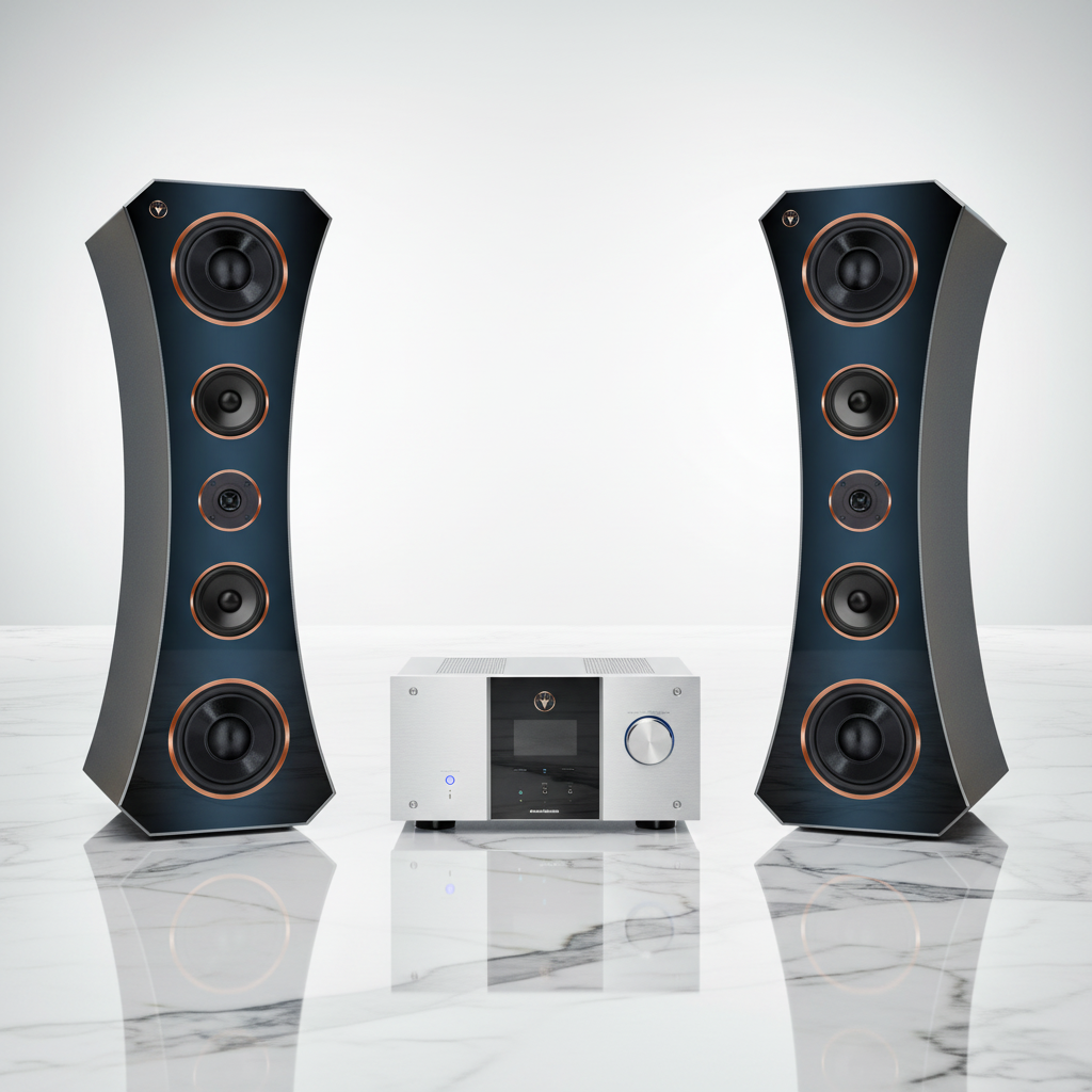 High End Hi-Fi Standlautsprecher 200 Watt RMS 8 Ohm/Box DJP Design Boxen Deluxe Oval Edition