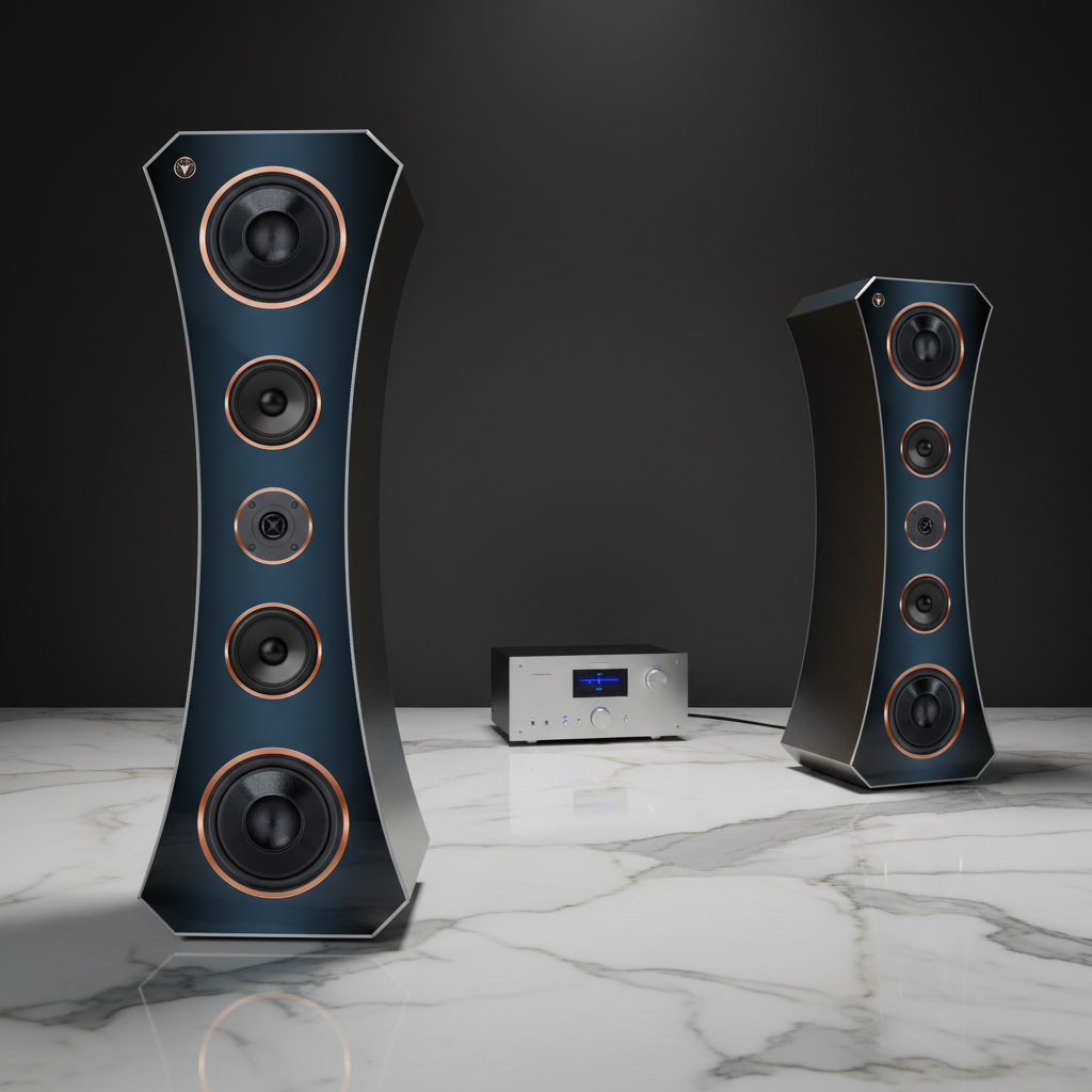 High End Hi-Fi Standlautsprecher 200 Watt RMS 8 Ohm/Box DJP Design Boxen Deluxe Oval Edition