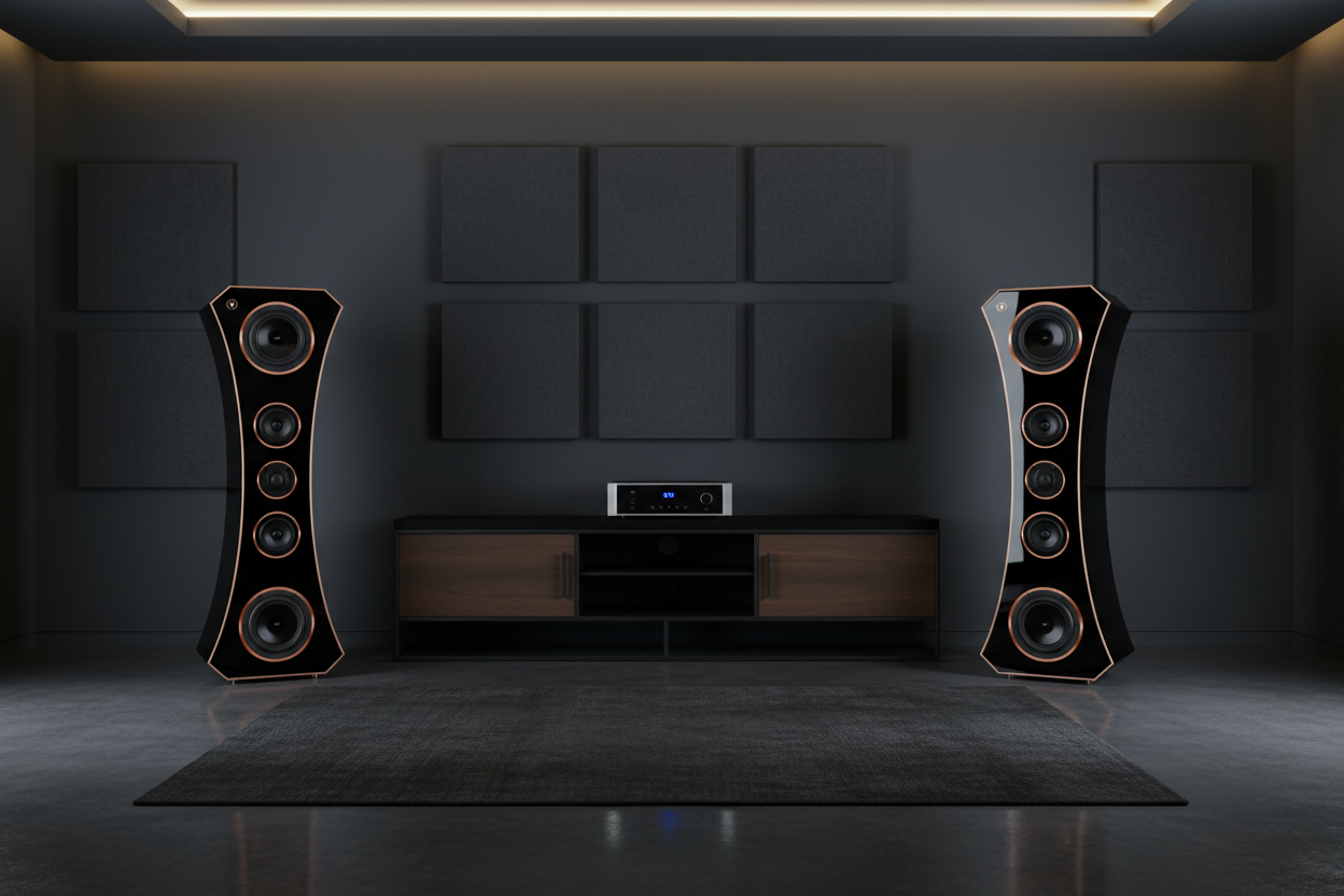 1 Paar High End Hi-Fi Standlautsprecher der Spitzenklasse mit edlen eleganten einzigartiges Design und hochwertigen Dayton Audio Chassis