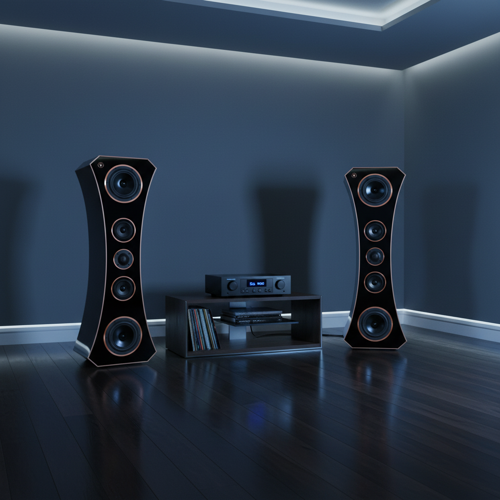 1 Paar High End Hi-Fi Standlautsprecher der Spitzenklasse mit edlen eleganten einzigartiges Design und hochwertigen Dayton Audio Chassis