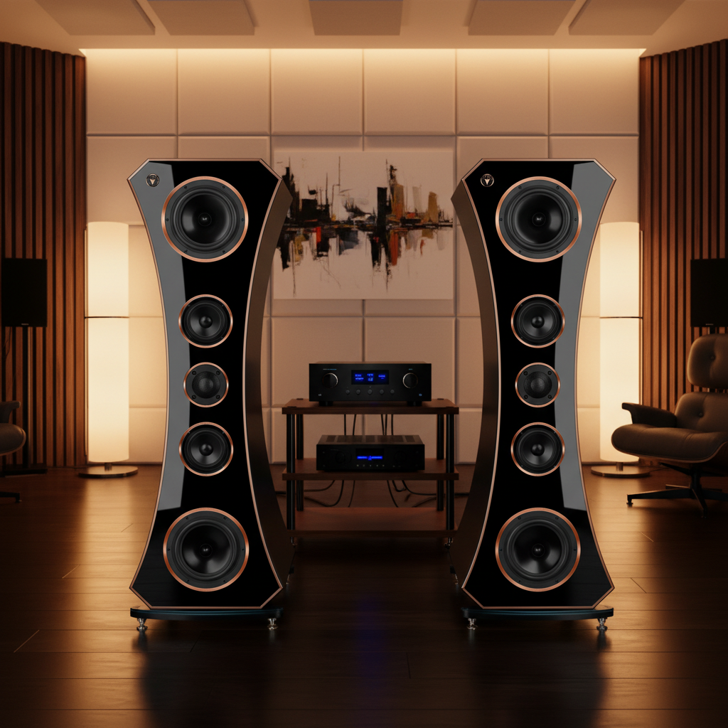 1 Paar High End Hi-Fi Standlautsprecher der Spitzenklasse mit edlen eleganten einzigartiges Design und hochwertigen Dayton Audio Chassis