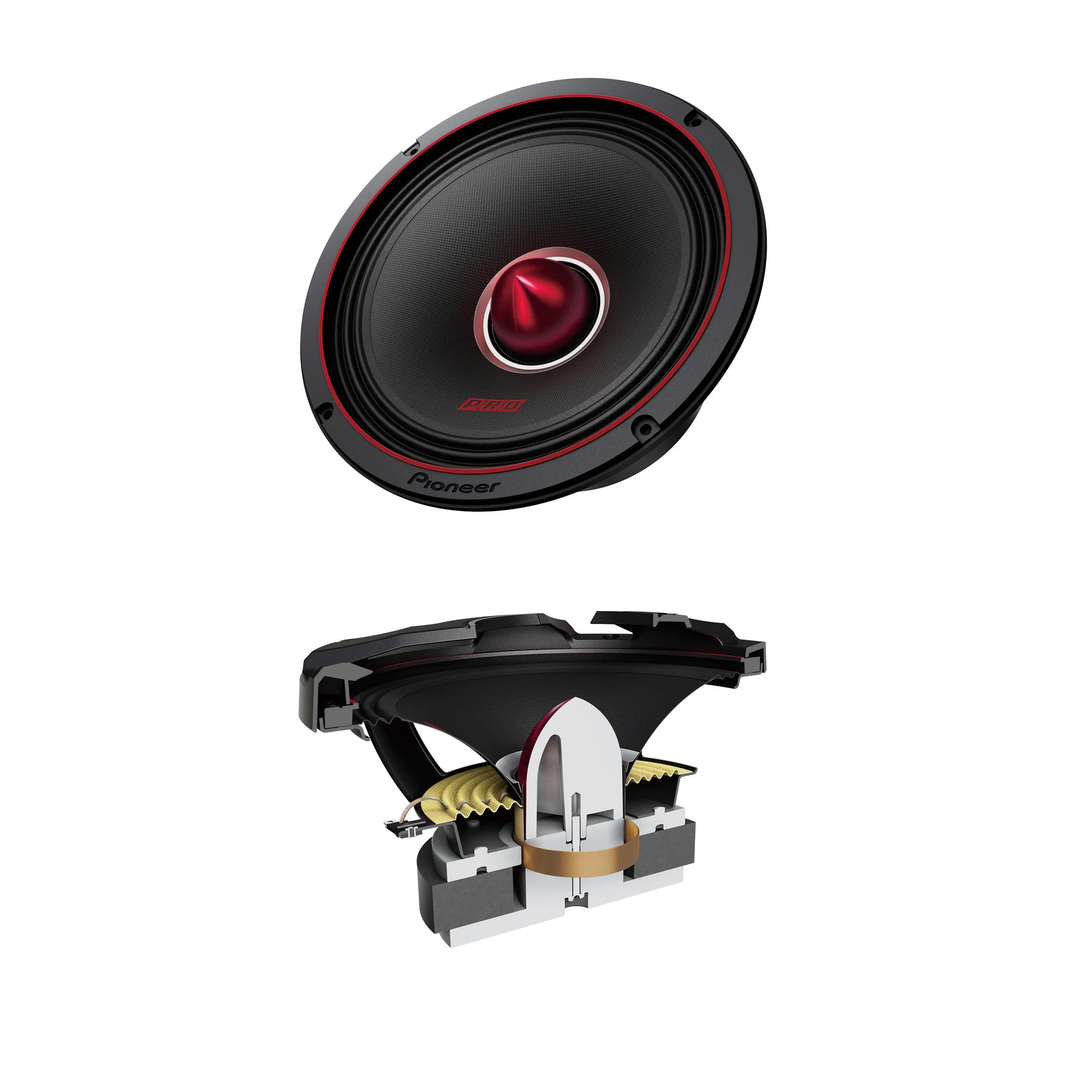 1 Paar Pioneer TS-M801PRO P.R.O. Serie High End HiFi 8 Zoll Tief-Mittelton Lautsprecher Chassis