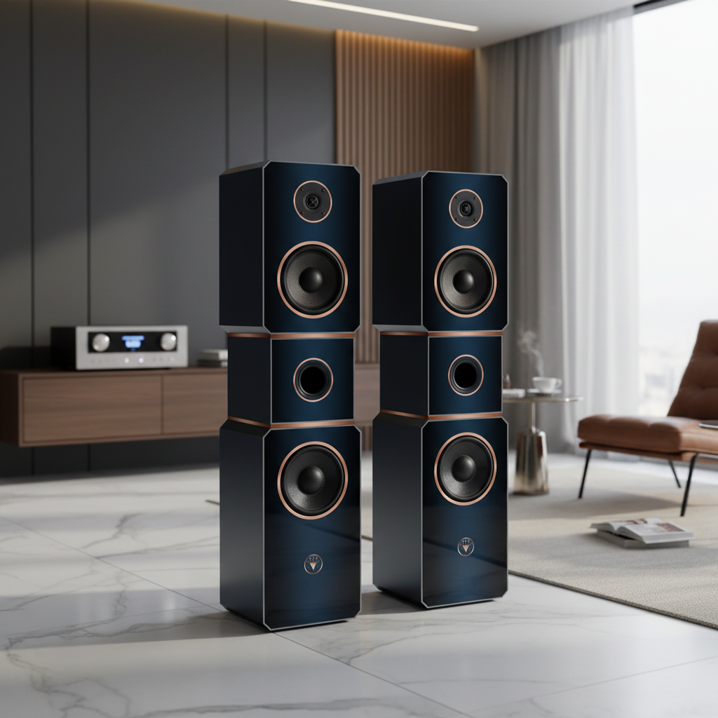 Hi-Fi 3-Wege Standlautsprecher elegantes Design 120 Watt RMS 8 Ohm/Box